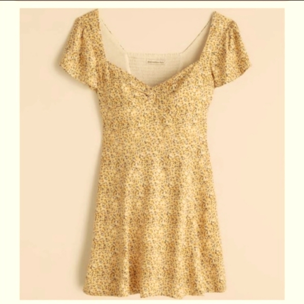 Abercrombie Knot Front Yellow Floral Dress